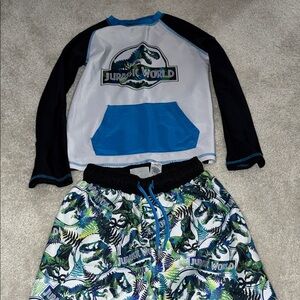 Jurassic World Boys Rash Guard & Swim Shorts Set